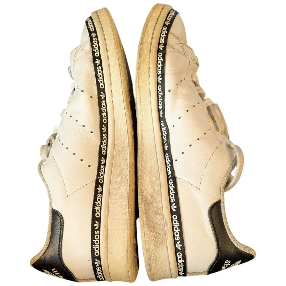 Adidas Stan Smith Branding Strip Sneakers Womens 8.5 White Leather Shoes FV7304